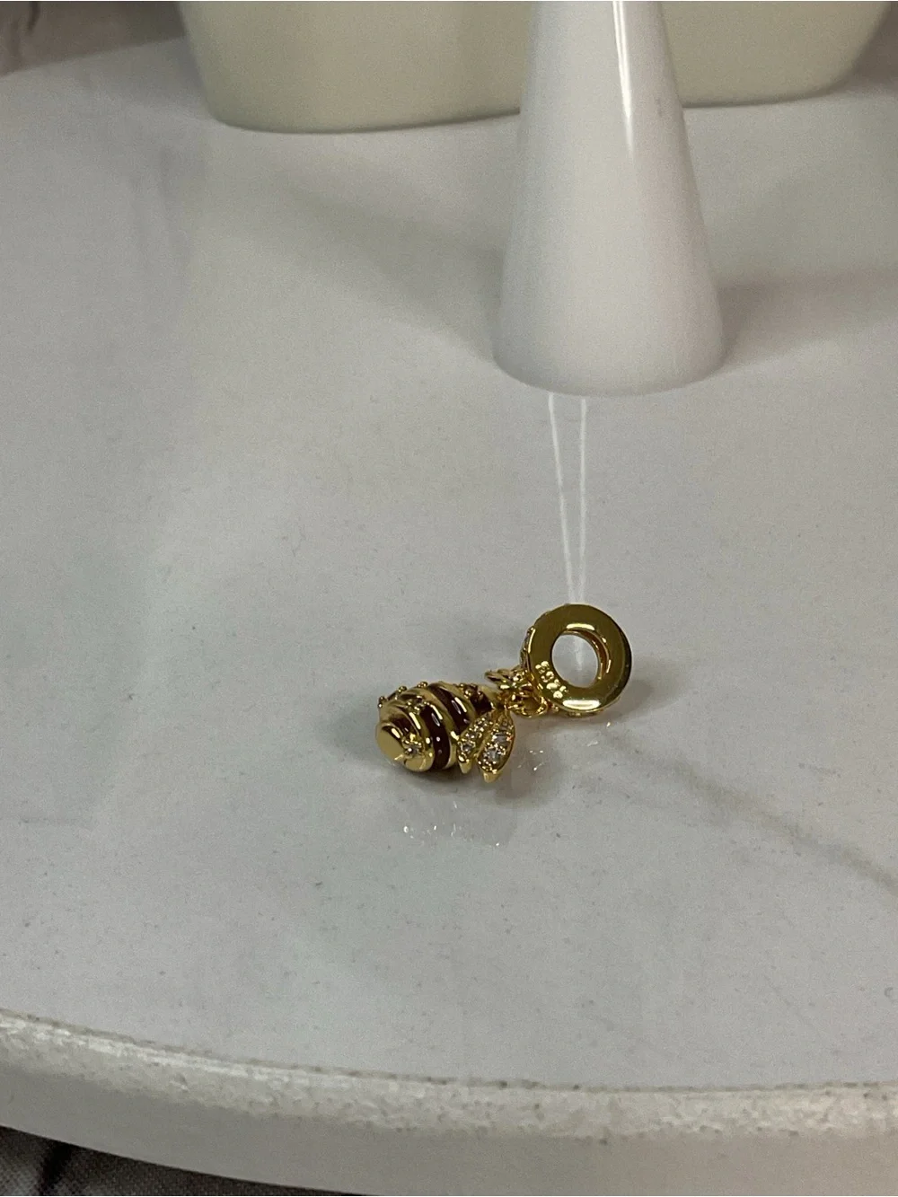 🌟🌟 14K Gold Plated Honey Comb Bee Dangle Charm